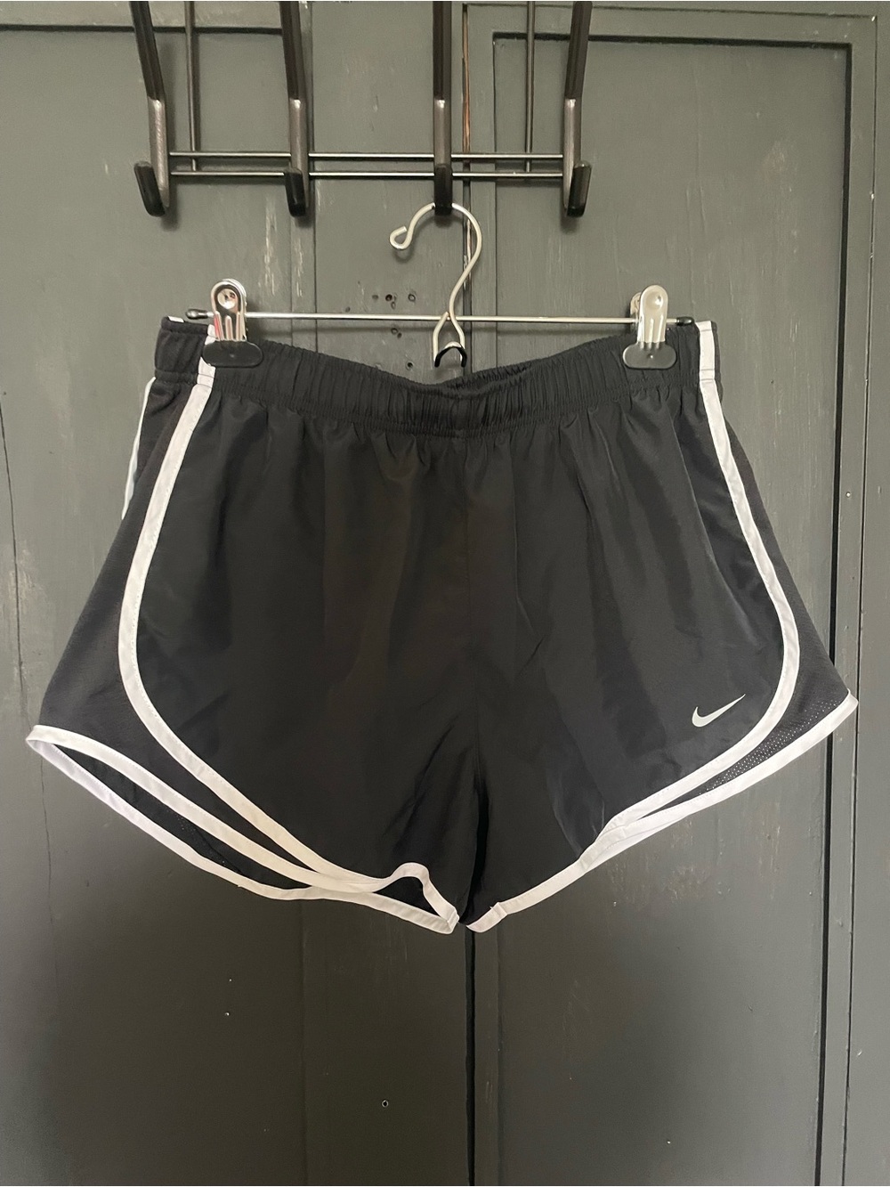 Nike Women's Black Athletic Shorts with White Piping